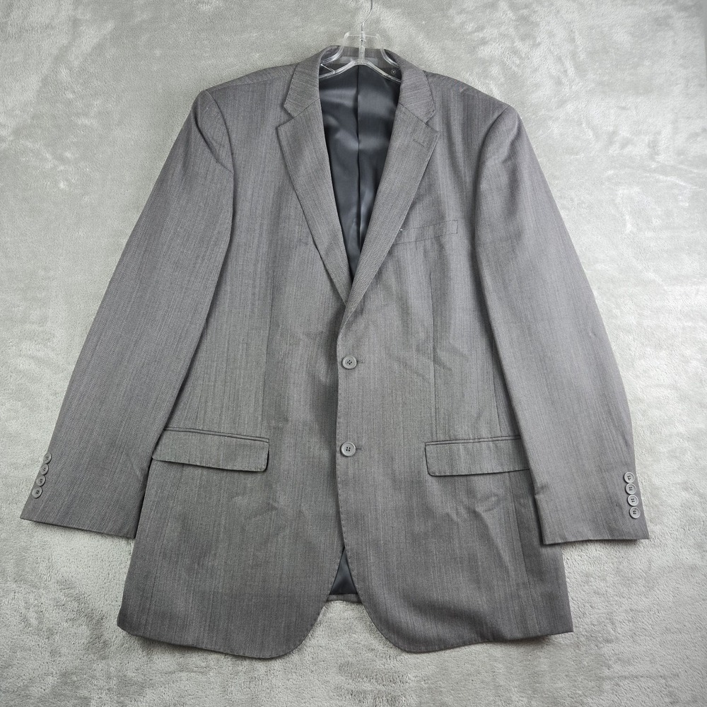 Massarotti Blazer Mens 46L Gray Wool Blend Two Buttons Formal Business Italy